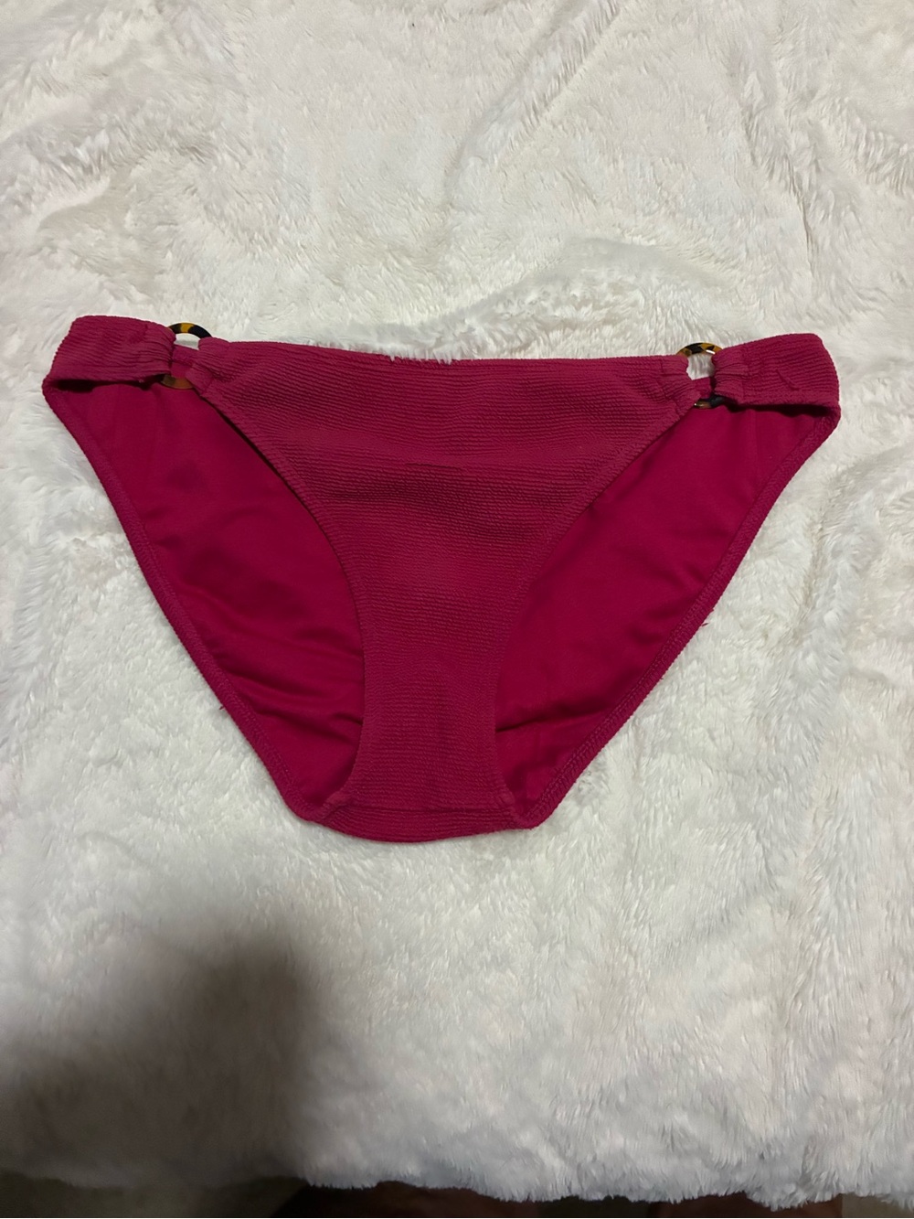 Roxy Hot Pink Swim Bottom with Gold Logo Accent